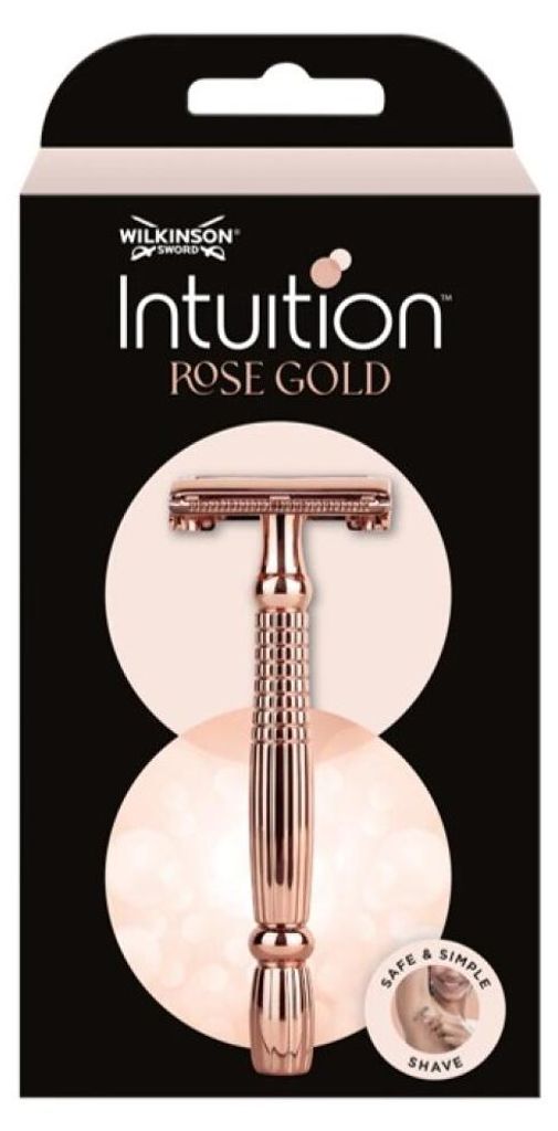 Damenrasierer aus Metall Intuition Double Edge Rose Gold ( Razor) + 10 Klingen
