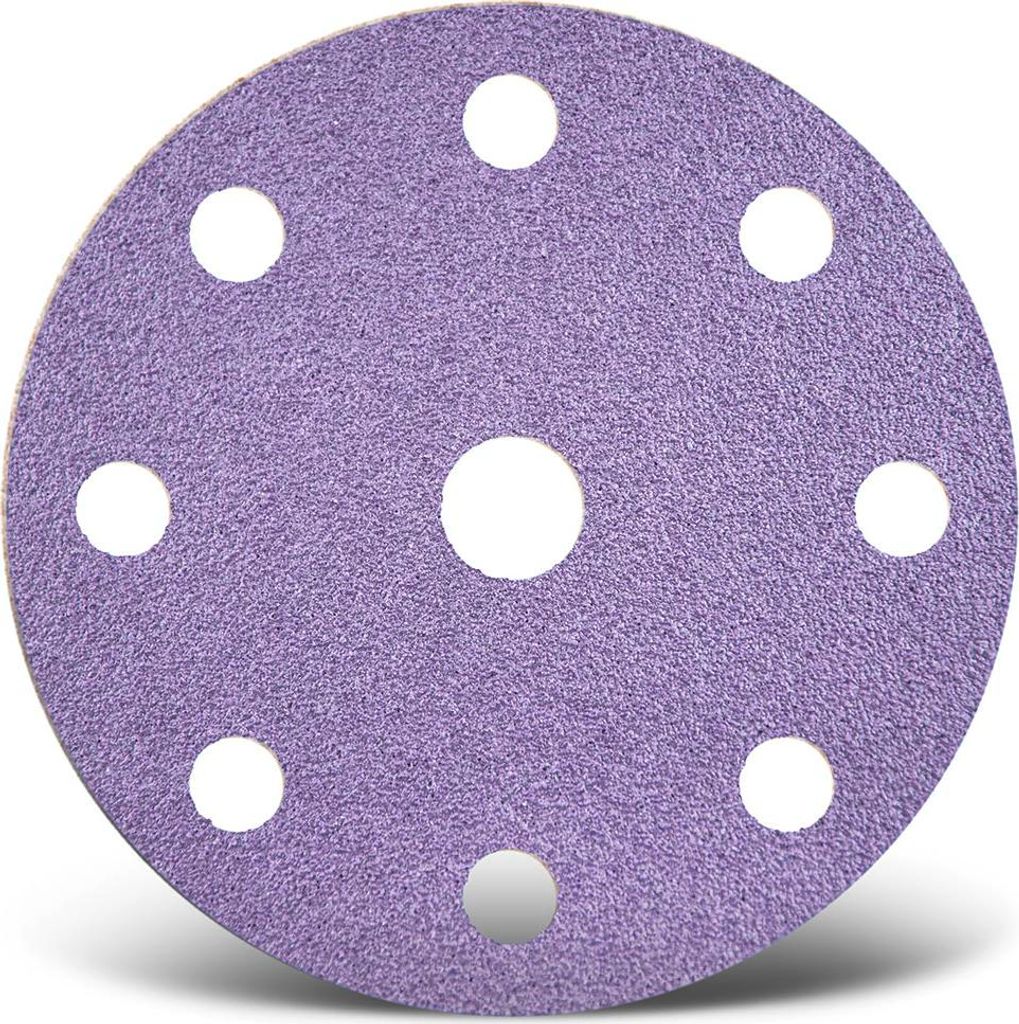 MENZER Purple HD Klett-Schleifscheiben, 150 mm, 9-Loch, f. Exzenterschleifer, Keramik-Mix (50 Stk.) K60