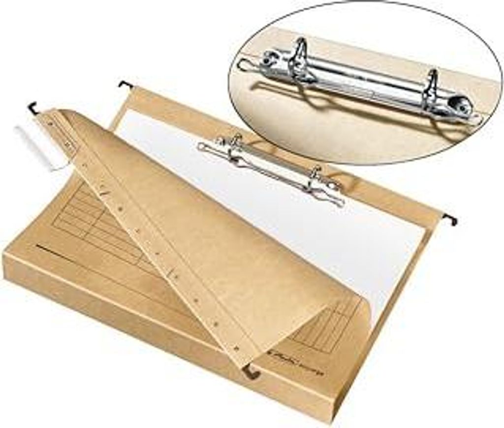 herlitz Hängesammler A4 mit Ringmechanik und Hartpappeboden, Rückenbreite 4 cm, mit Organisationsaufdruck, stabile Hängeordner für Hängeregist...