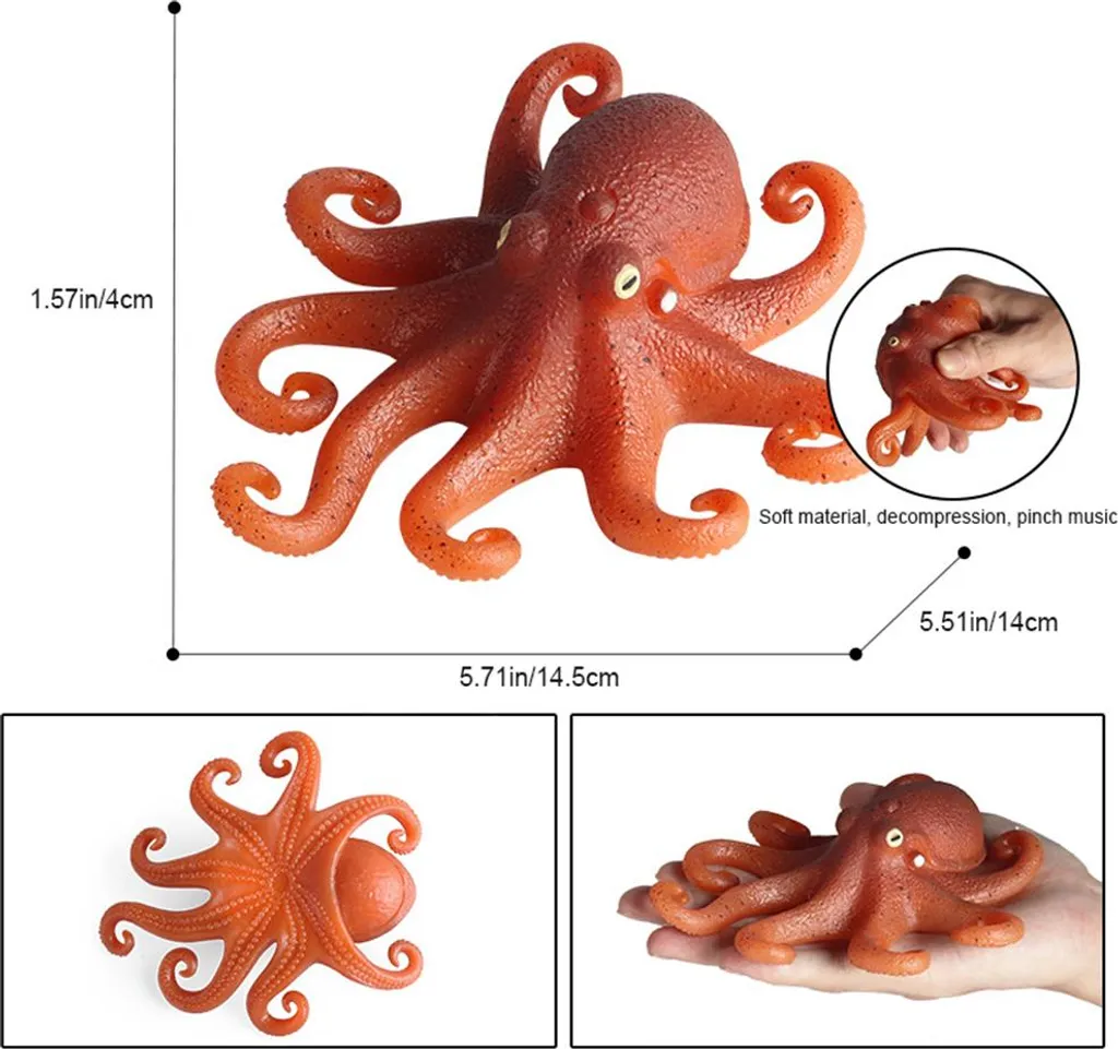 Figurina Polpo Realistico per Bambini - Giocattolo Sensoriale e Antistress
