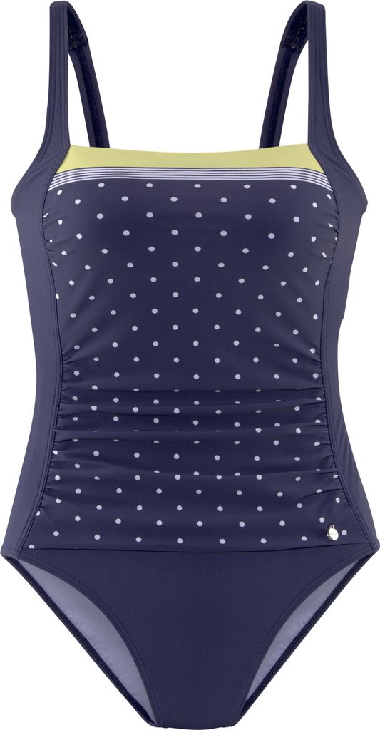 LASCANA Badeanzug blau-gelb-bedruckt Größe 44 Cup F