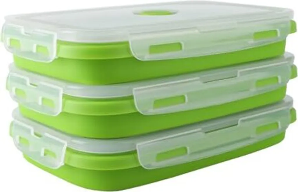 Coperchio Silicone Pieghevole 1200ml Verde - Senza BPA e Ermetico