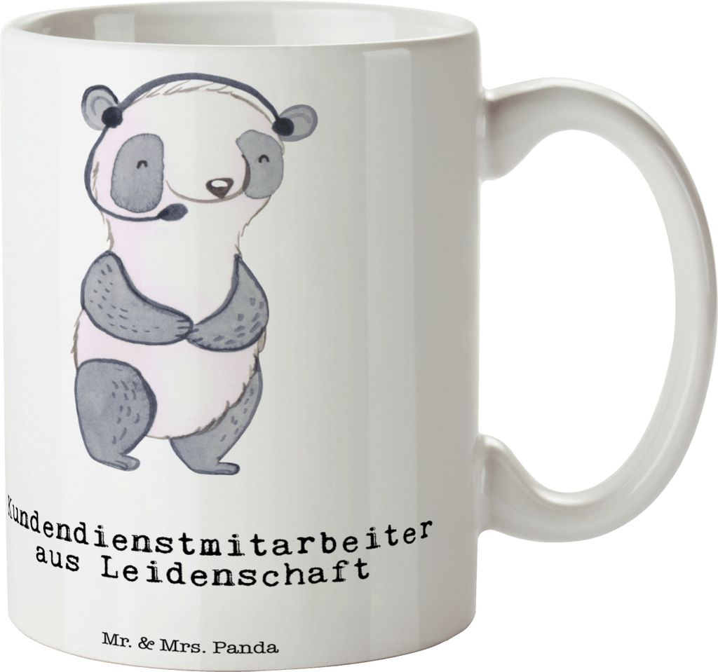 Mr. & Mrs. Panda Kaffeetasse Kundendienstmitarbeiter Leidenschaft - Weiß - Geschenk, Customer Service, Trinkbecher, Kaffeebecher, Becher, Keramikb...