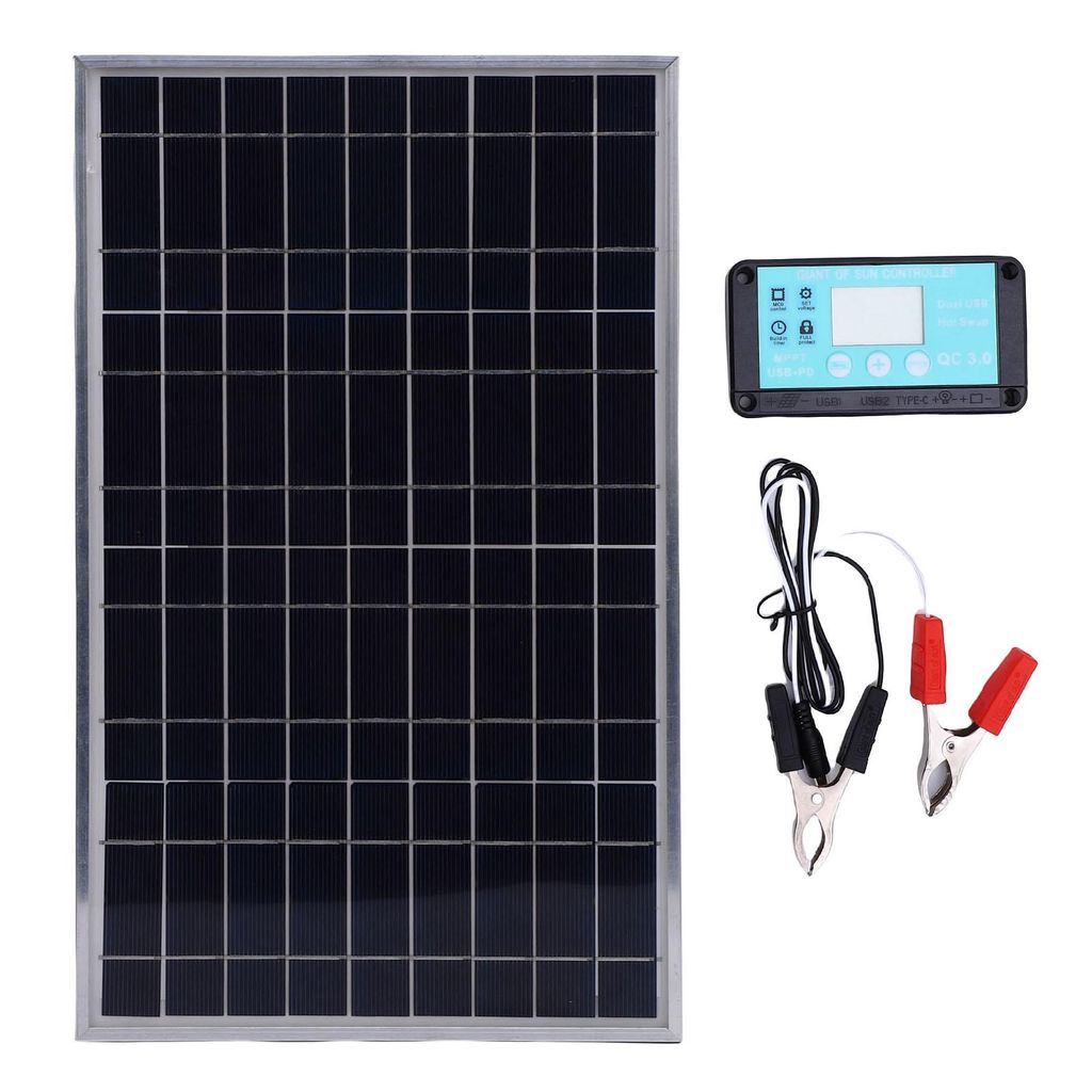 Zestaw kontrolera paneli słonecznych, 100 W, aluminiowa Zdjęcie produktu 