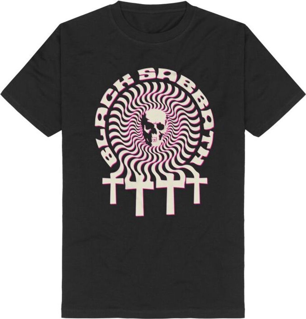 Black Sabbath T-Shirt Herren Psychadelic Skull schwarz M