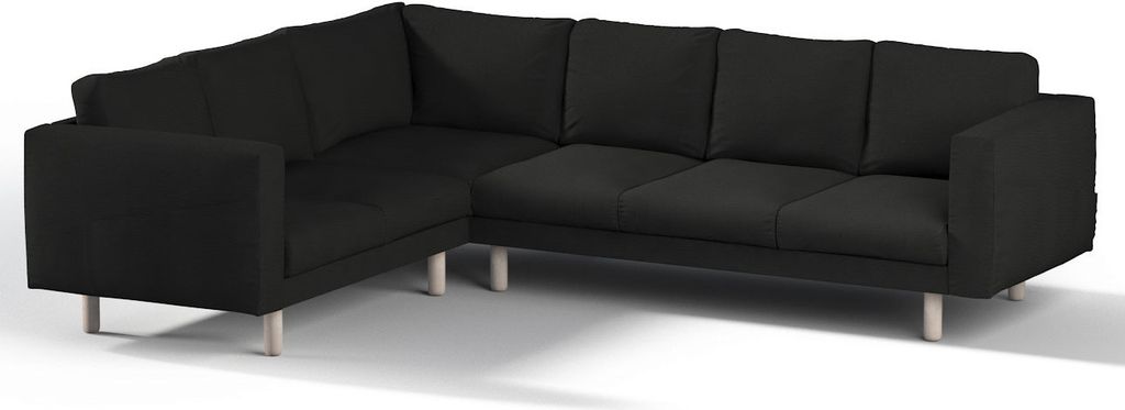 Dekoria Bezug für Norsborg 5-Sitzer Ecksofa, schwarz, Norsborg 5-Sitzer Ecksofabezug