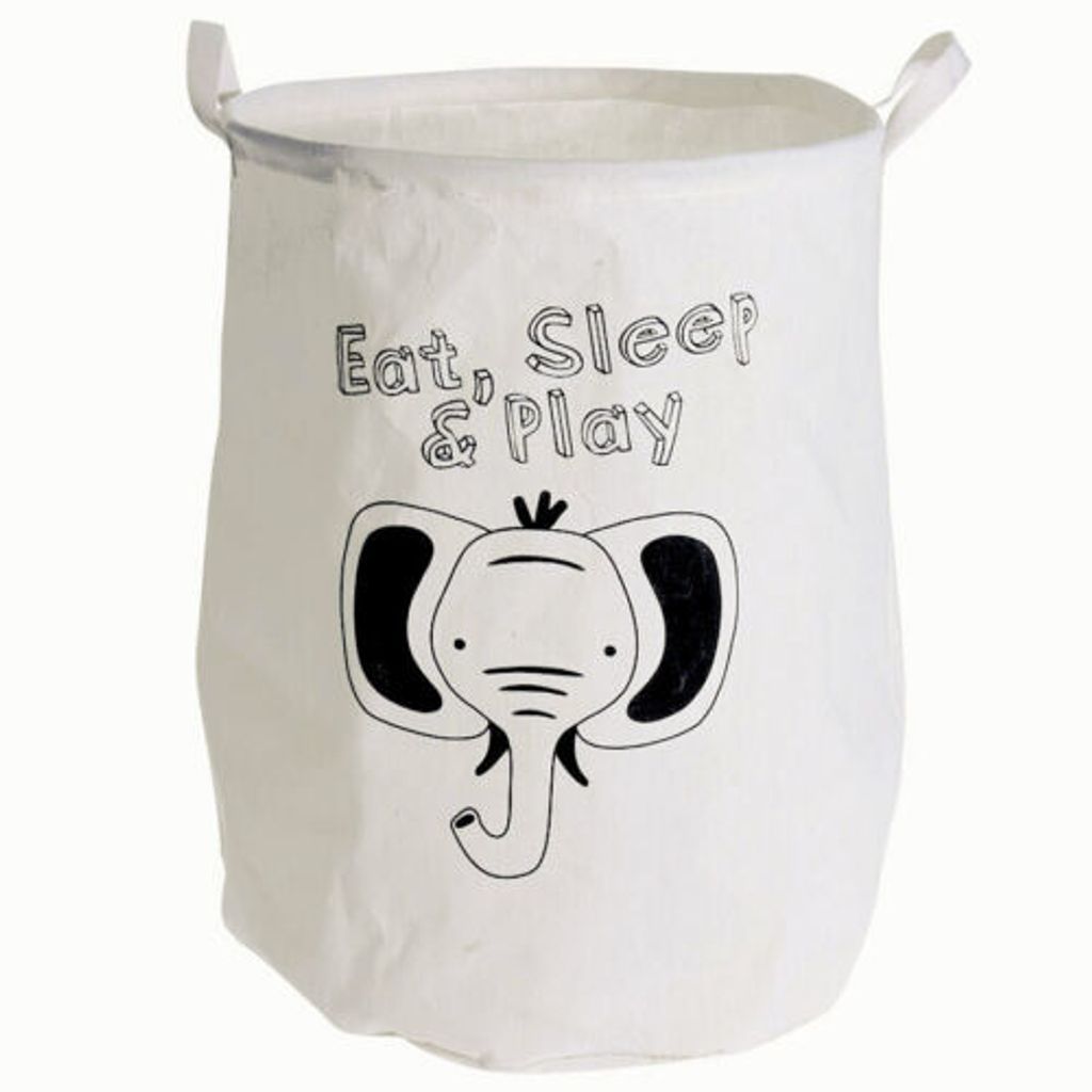 Koopman Wäschesack - Tiermotiv - Aufbewahrungskorb für Kinder - 40x50cm - faltbar - Elefant