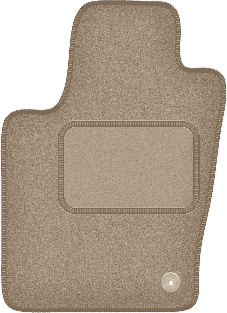 Fahrerfußmatte Velours beige passend für Dodge Durango III (2010-2020, 6-sitzig) – mit Befestigungen – passgenau