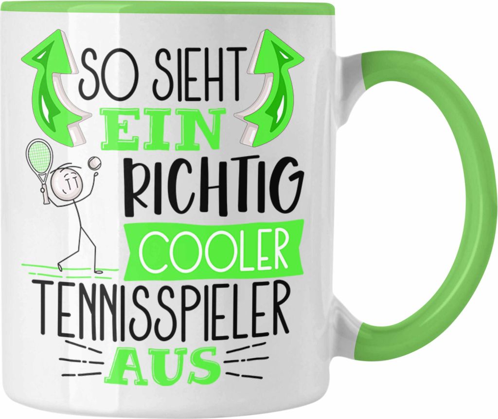 Trendation - Tennisspieler Tasse Geschenk So Sieht Ein Richtig Cooler Tennisspieler Aus Geschenkidee Spruch Lustig Becher (Grün)