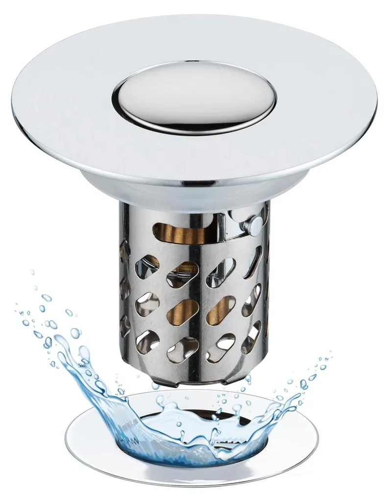 Bouchon anti-odeur et anti-colmatage en inox pour évier de 28 à 58 mm
