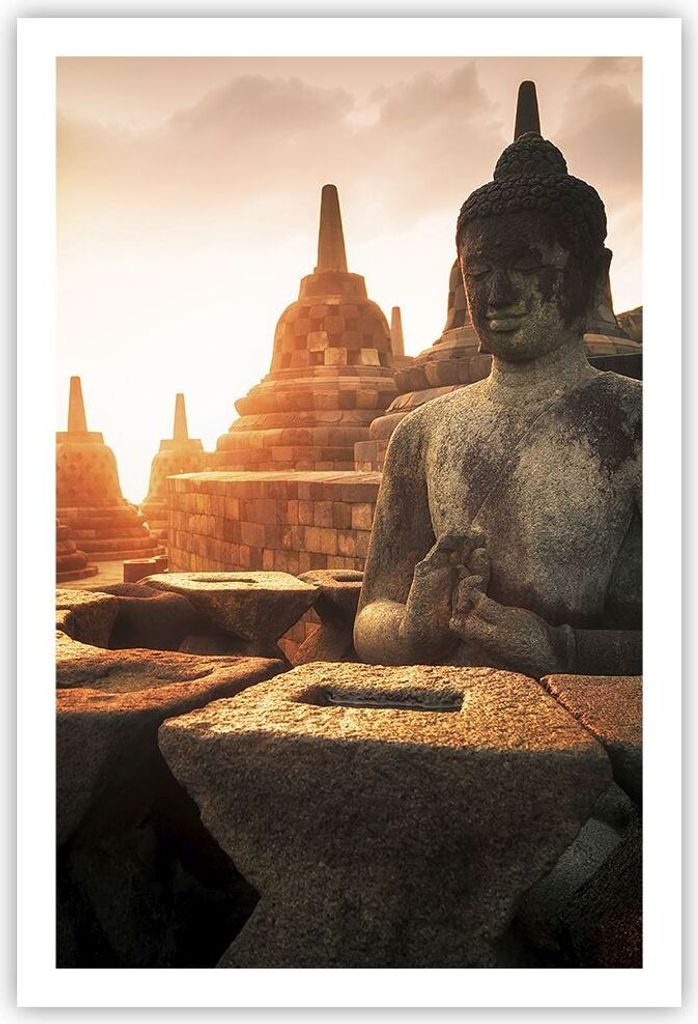 Poster - Poster ohne Rahmen - Buddha Glaube Asien - 61x91,5 cm - Wand Bild - Wanddeko - Wandbilder - Kunstposter - Wandposter - Bilder - Kunstdruck...