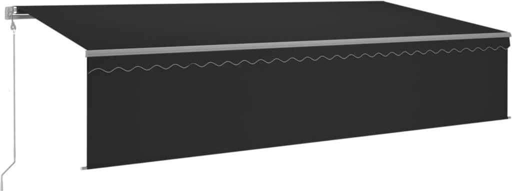 Markise Automatisch mit Rollo LED Windsensor 6x3m Anthrazit