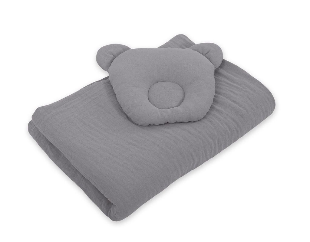 Teddy MUSLIN deka s polštářem - sada 2 kusů - lesní zelená Obrázek produktu 