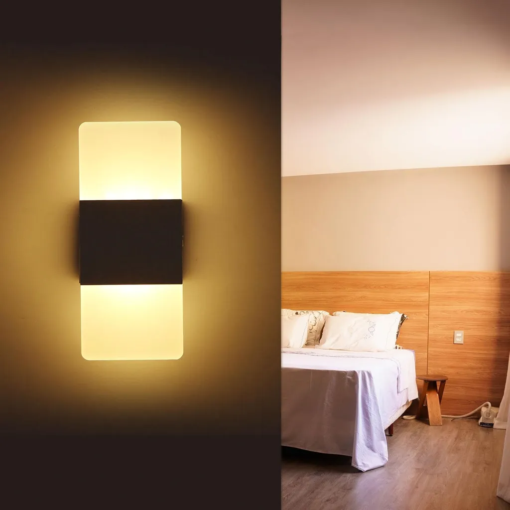 L-ED Lampada da parete, rettangolare, AC85–265 V, comodino, corridoio, casa, lampada decorativa in alluminio