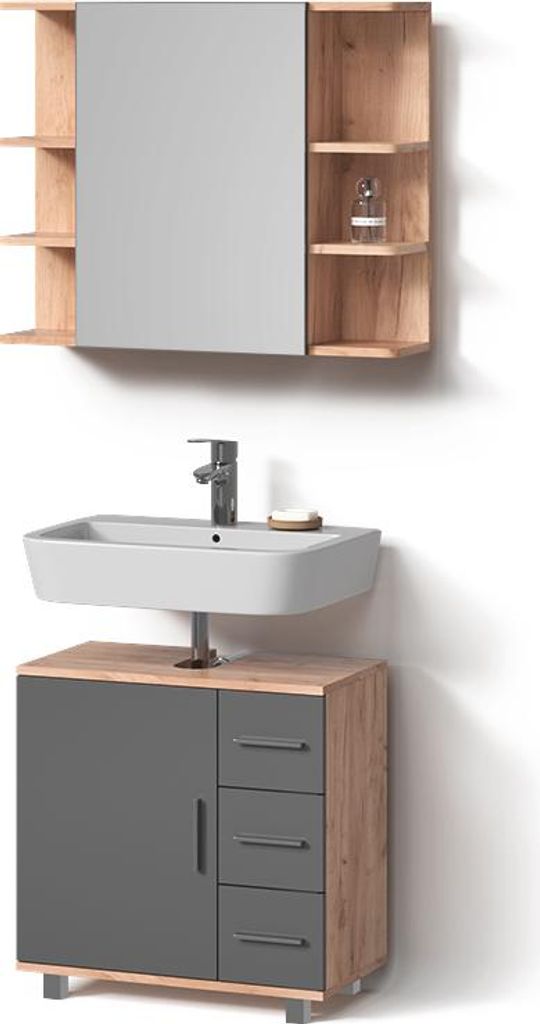 Badmöbel-Set Livinity Eisak Eiche 2 Teile, Model 52538 Produktbild 