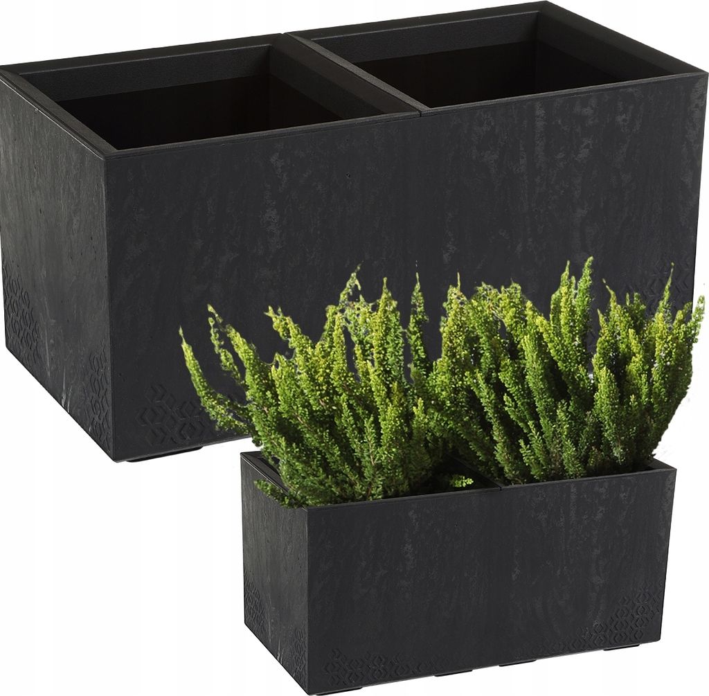 Květináč Lamela | šach | 80 cm | tmavě šedý beton Obrázek produktu 
