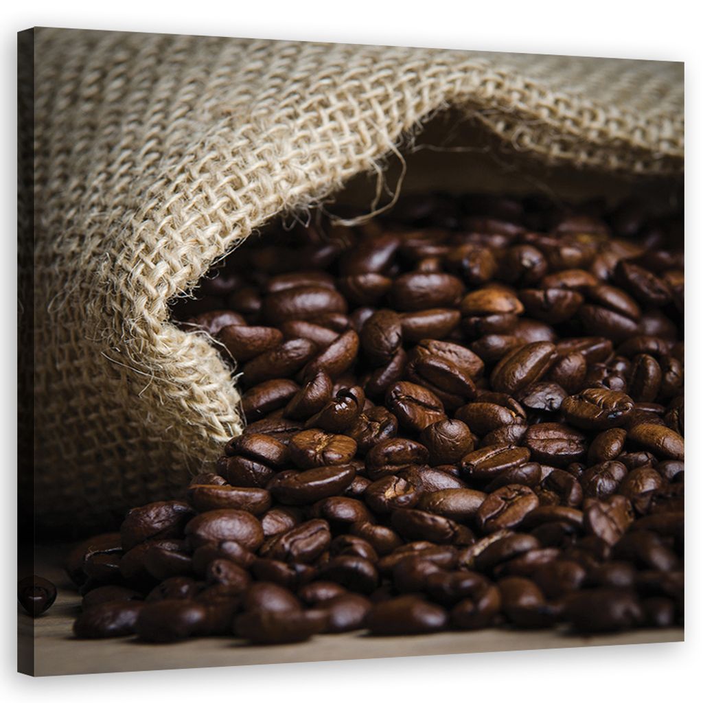 Leinwandbild Kaffeebohnen Spa grün 30x30 Feeby Braun bild für die wand bereit zum aufhängen