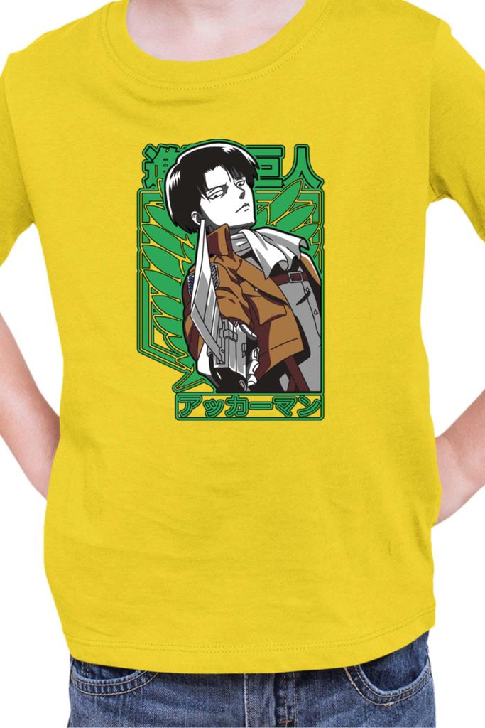 Kinder T-Shirt Manga Japan Anime Comics Animation Attack Anime On Titan 15, 5-6 Jahr - 116 / Gelb