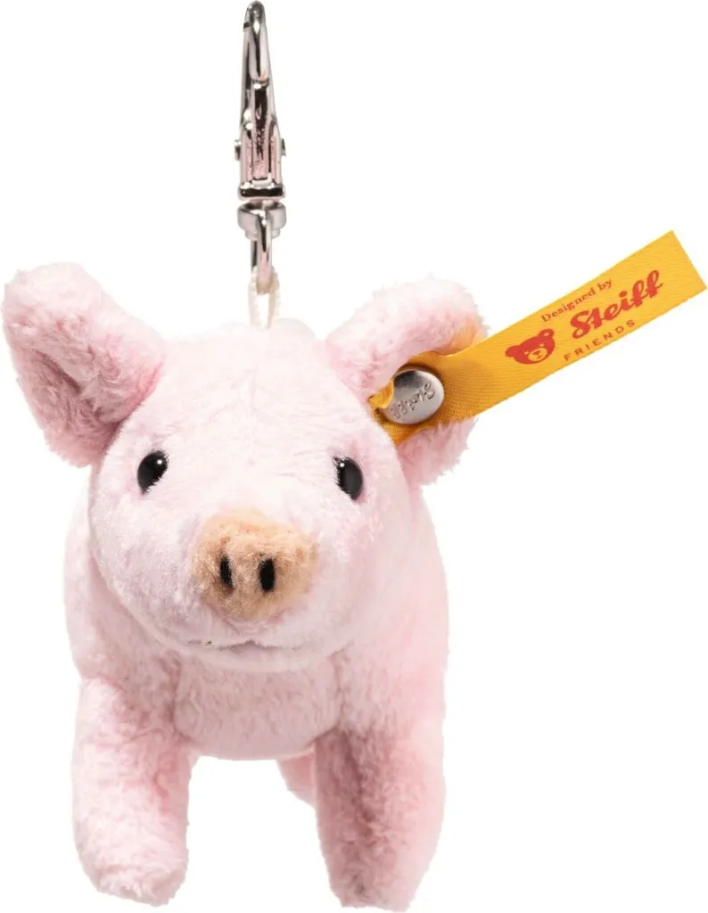 Steiff Porte-clés Cochon Lucky Charm Rose 9 cm en Peluche de Qualité