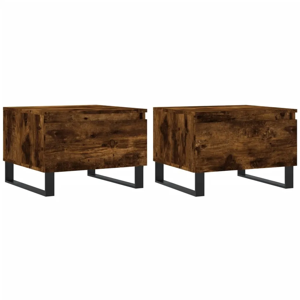 Set 2 Tavolini da Salotto vidaXL Rovere Fumé - Design Scandinavo
