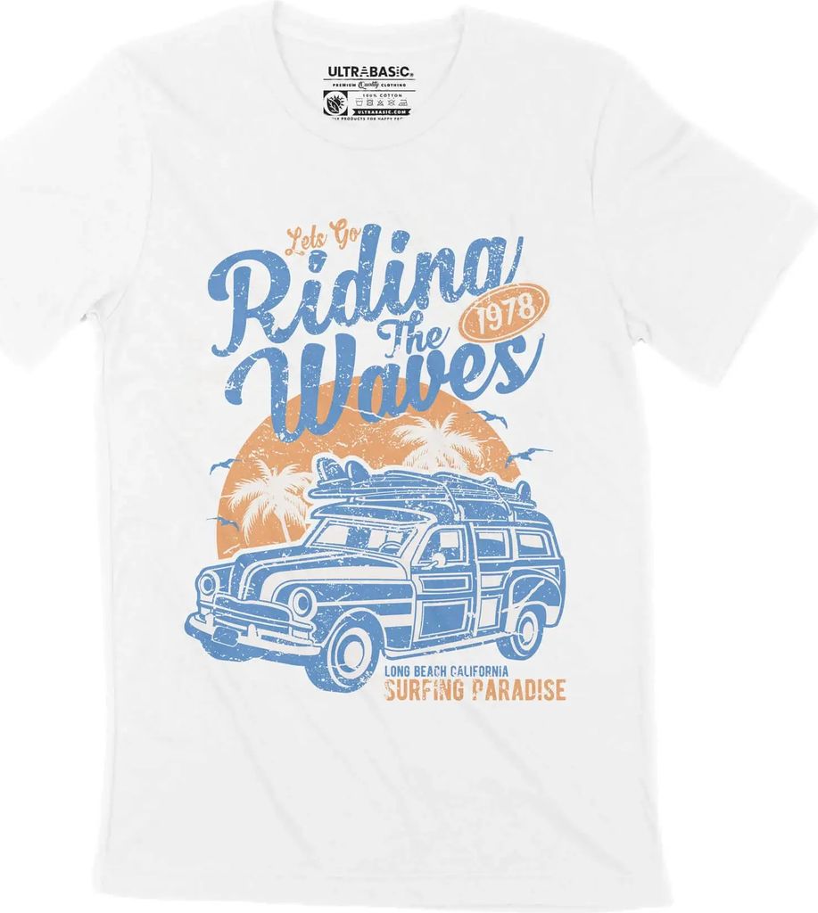 Herren Grafik T-Shirt Lets go riding waves 1978 - Surfing Shirt für Surfer – Lets Go Riding Waves 1978 - Surfing Shirt For Surfer – Geschenk 46.