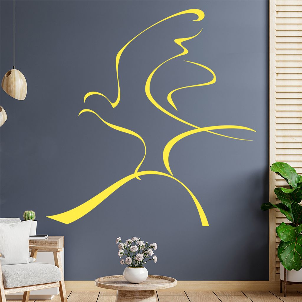 Taube Linien Wandtattoo in 6 Größen - Wandaufkleber Wall Sticker - Dekoration, Küche, Wohnzimmer, Schlafzimmer, Badezimmer