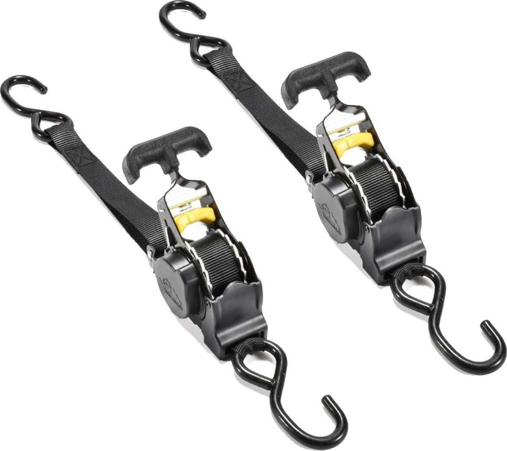 INF 2er-Pack Automatische Spanngurte mit T-Griff - Schwarze Elektrophorese