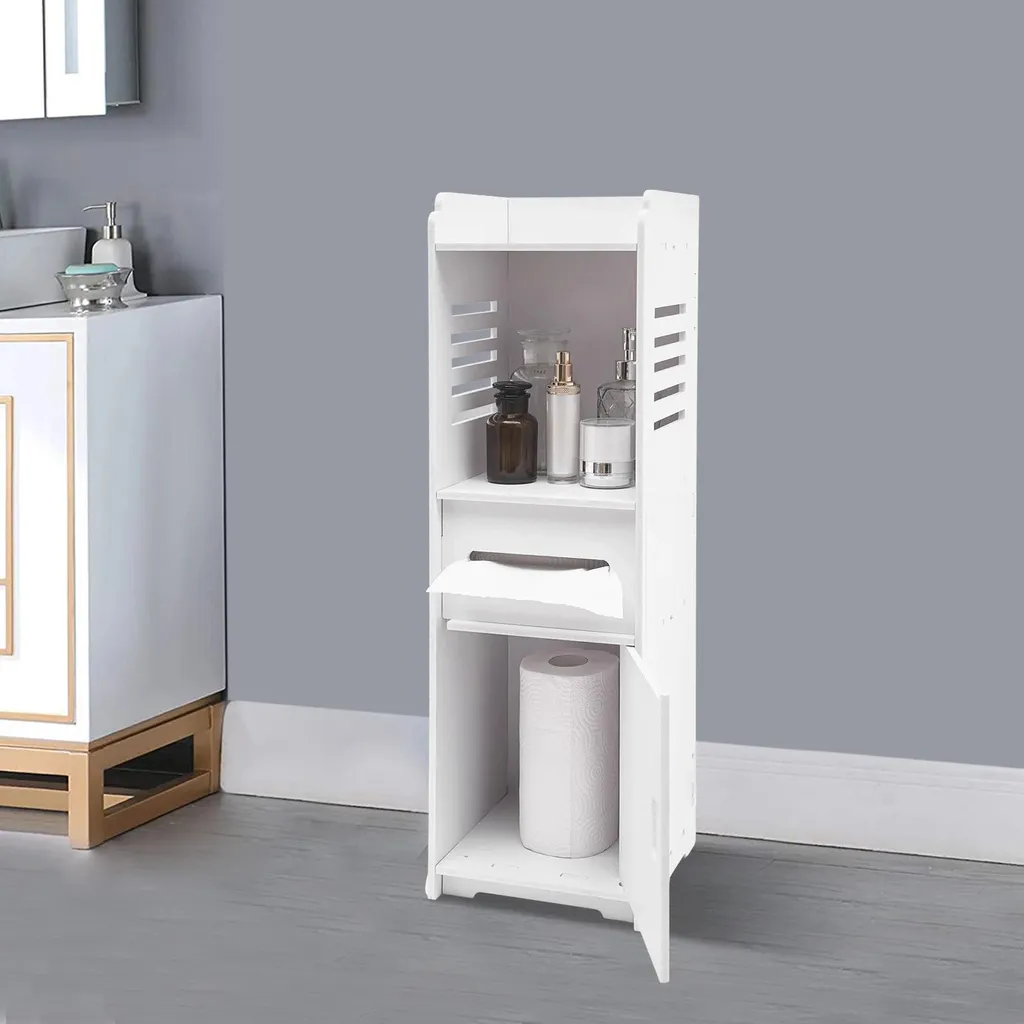 Meuble de rangement anti-humidité pour salle de bain blanc compact