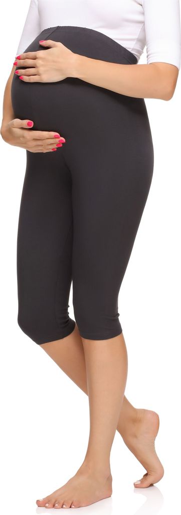 Merry Style Damen 3/4 Umstandsleggings aus Viskose MS10-298 (Graphite, 3XL)