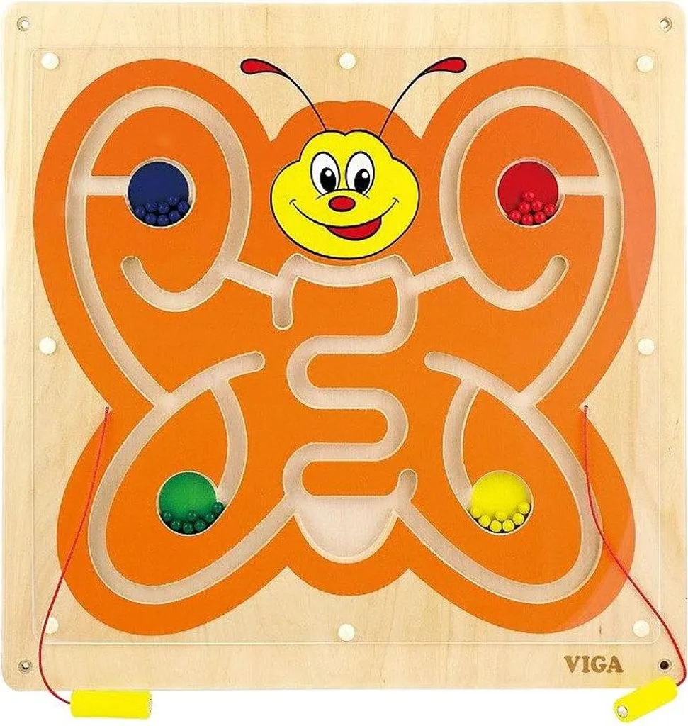 Jeu mural bois labyrinthe perles - Solution anti-désordre pour enfant