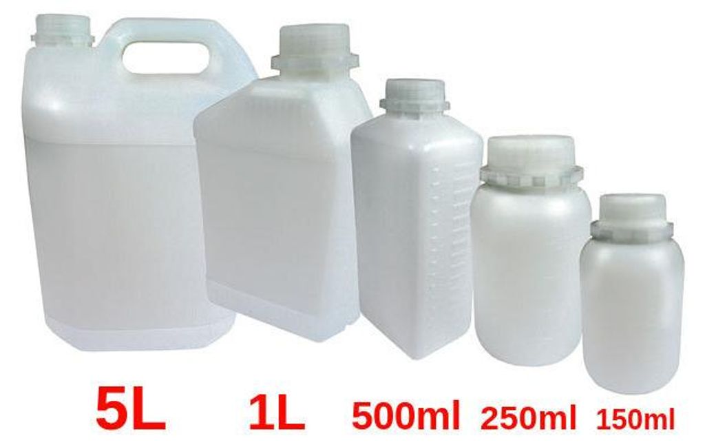 1000ml Kunststoffflasche lösemittelfest eckig m. Skala, Schraubverschluss