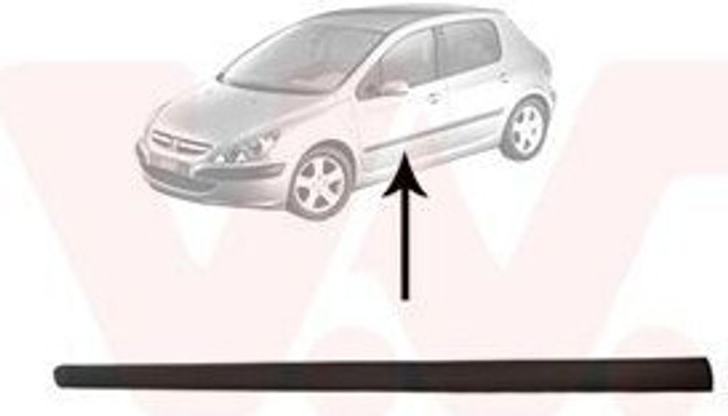 VAN WEZEL Zierleiste für die Tür Vorne Links Leiste passend für PEUGEOT 307 (3A/C) 4040403