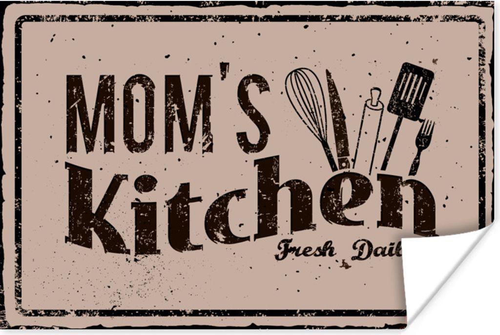 MuchoWow Poster Küche - Mama - Retro 120x80 cm - Bilder