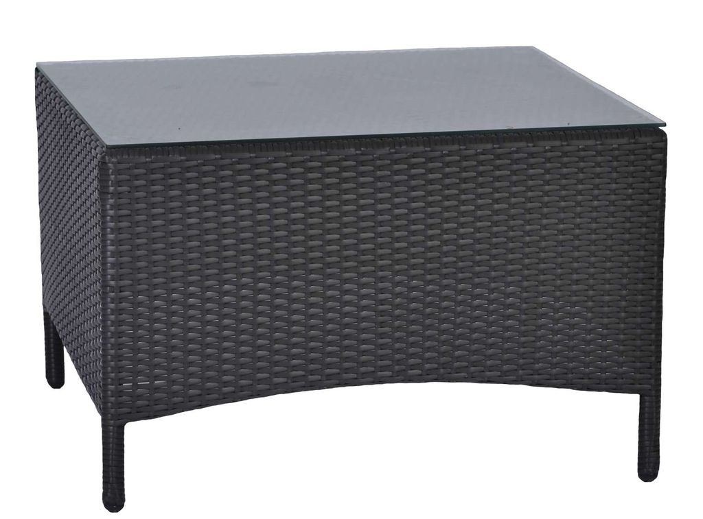 MiaMöbel Gartentisch 60x45x60 cm Gartenmöbel Outdoor Modern 100% Polyester Aluminium Polyrattan Anthrazit