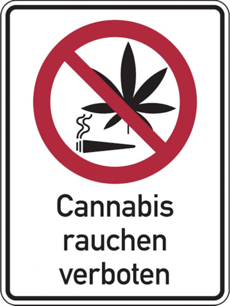Dreifke Verbotsschild, Kombischild, Cannabis rauchen verbo - 150x200 mm Foli...