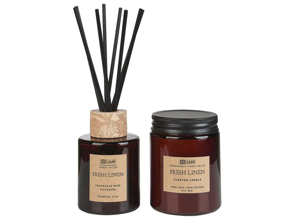 Set Ambiance Maison Fresh Laundry : Bougies Soja et Diffuseur à Tiges