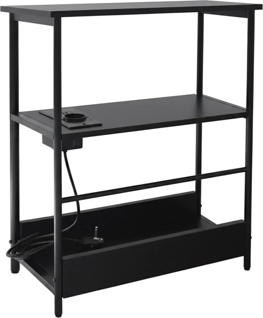 Table de chevet avec station de recharge USB, meuble bois Série Connect