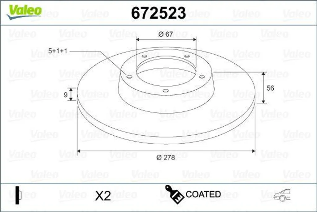 Disque de frein pour entretien Mercedes Classe C et E Valeo 672523