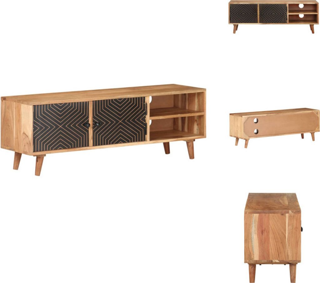 vidaXL TV-Schrank 115x30x39 cm Massivholz Akazie - TV-Möbel