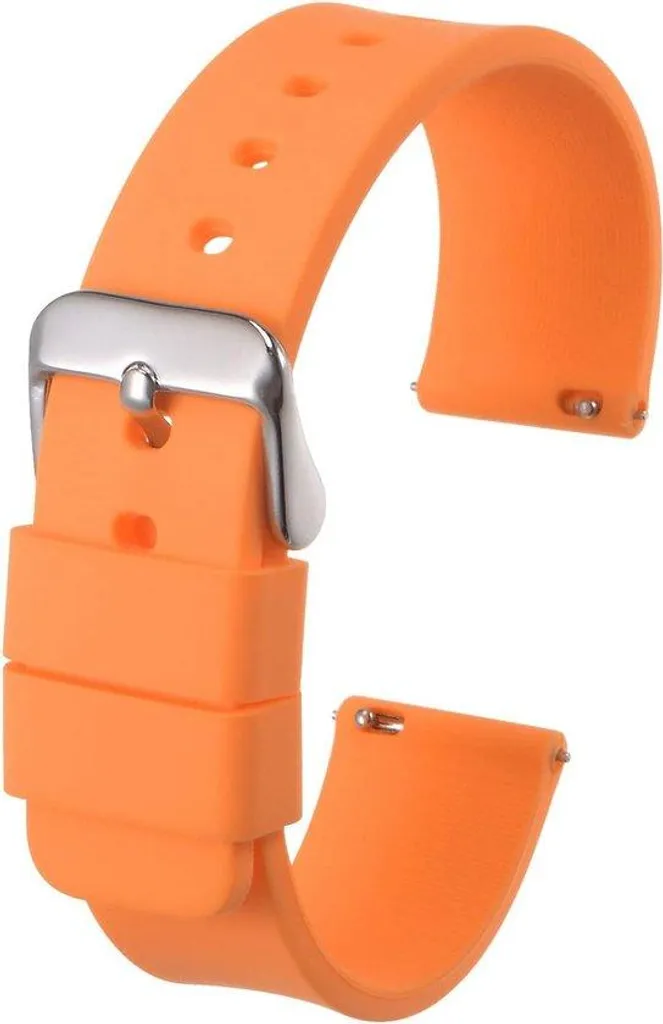 Bracelet de Montre 18 mm Orange en Silicone avec Pompe Flash Intégrée