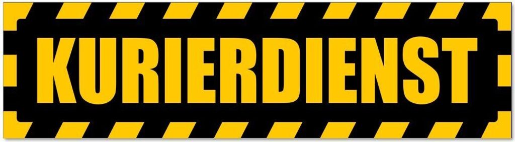 Kiwistar - Autoaufkleber - Gelb - Schwarz - 60 x 16 cm - Kurierdienst gestreift - Hinweis Aufkleber Sticker für Auto, Kfz, Fahrrad, PKW, LKW