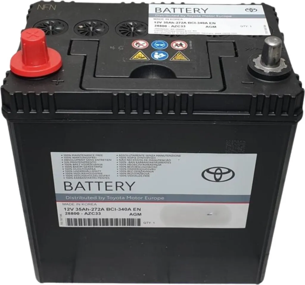 Batterie 12V Toyota Auris Prius Yaris 35Ah 340A pour Démarrage Facile