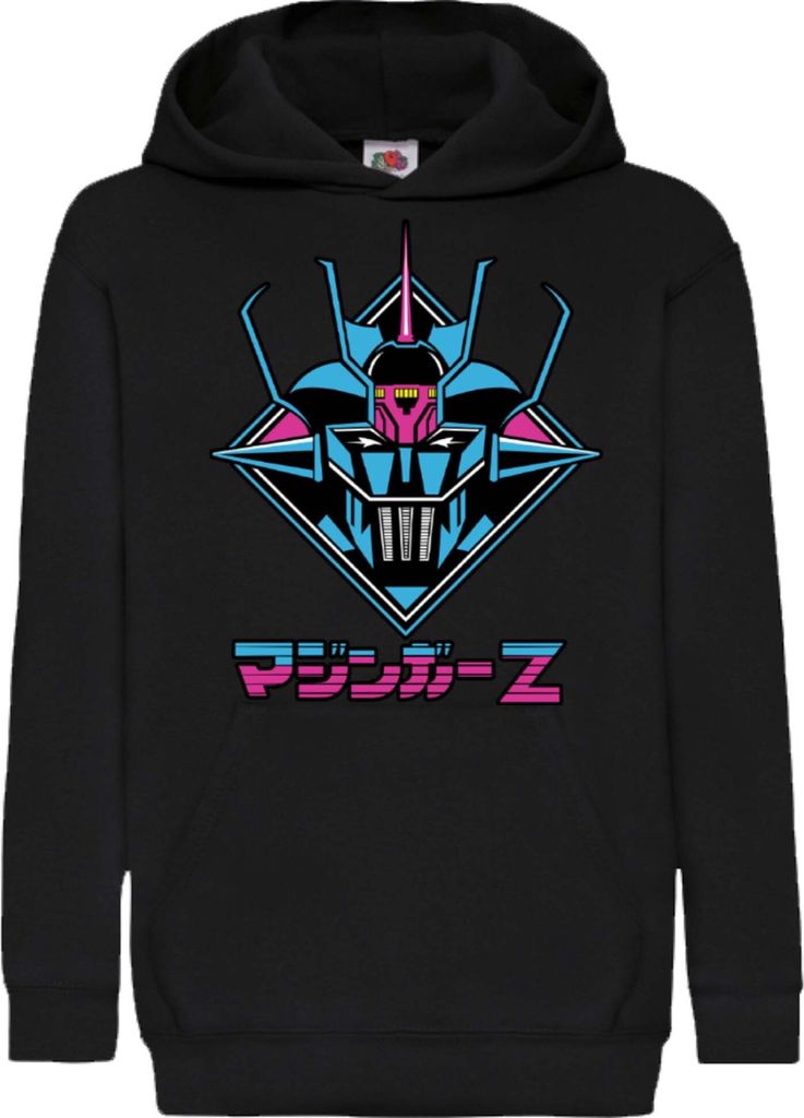 Kinder Kapuzenpullover Anime Manga Mazinger Z, 9-11 Jahr - 140 / Schwarz