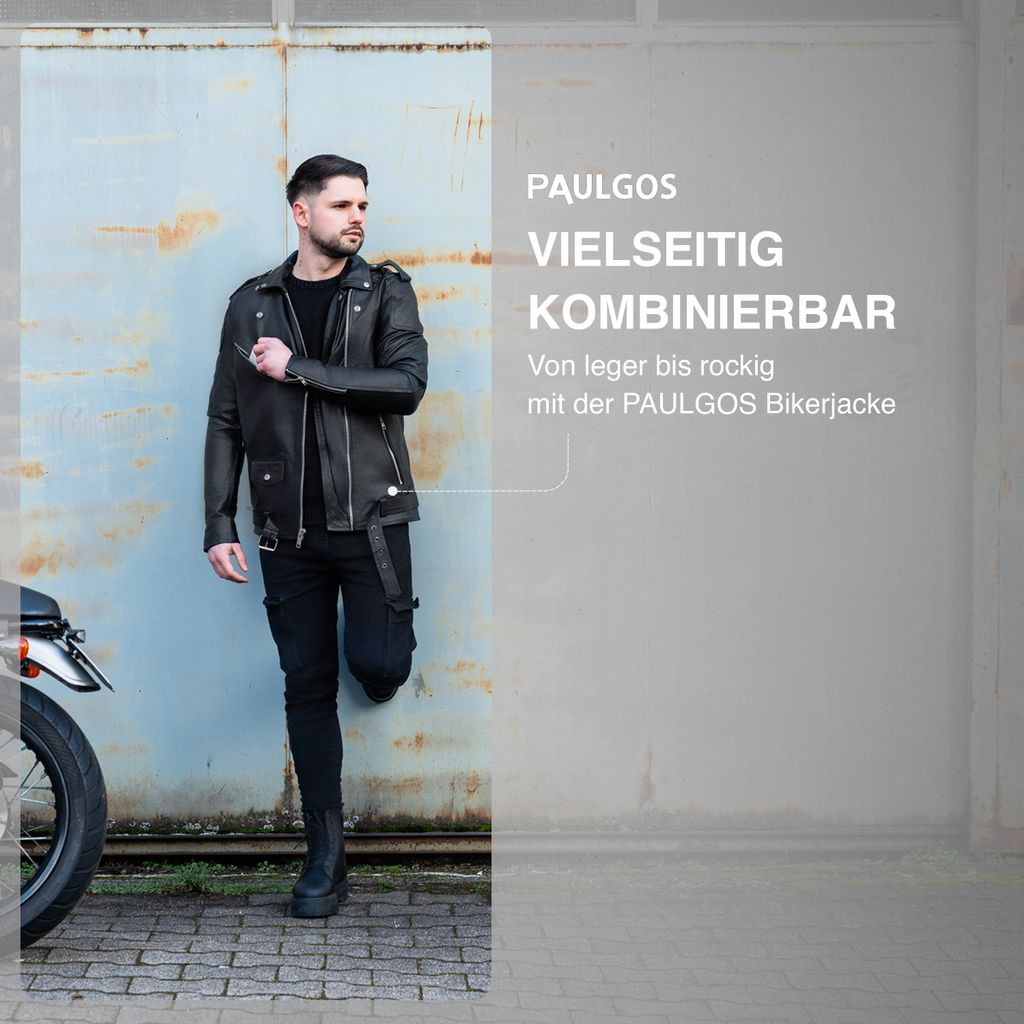 PAULGOS Pánská kožená bunda z pravé kůže Bunda z pravé kůže