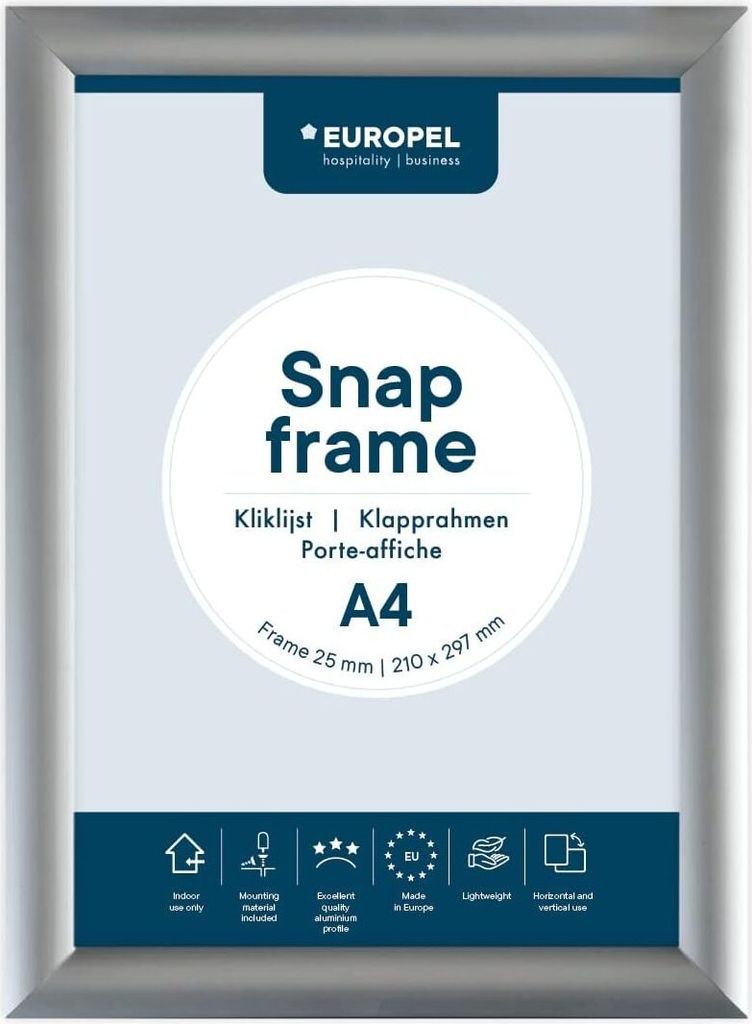Cadre à clip européen A4 25 mm argent Image du produit 
