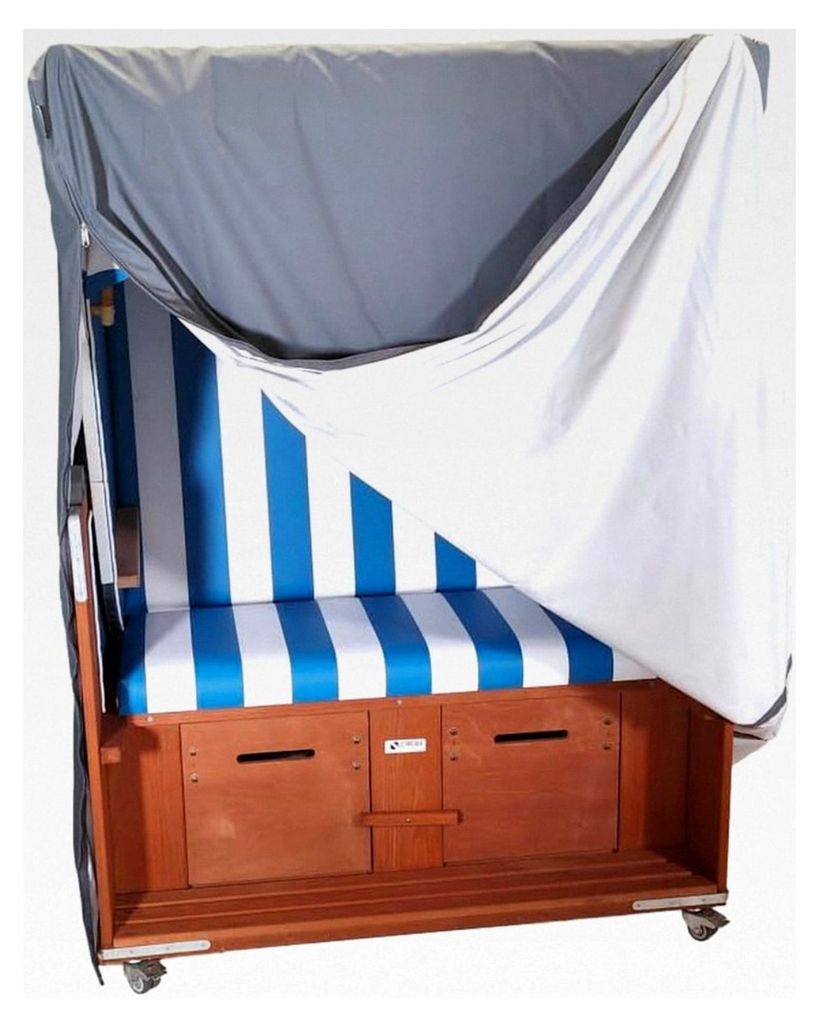 Premium Schutzhülle für Strandkörbe grau, geeignet für 130-140 cm, extra lang