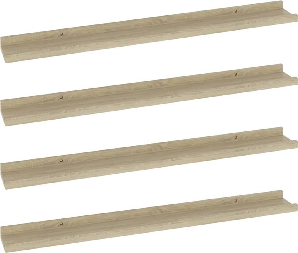 Wandregale 4 Stk. Sonoma-Eiche 80x9x3 cm