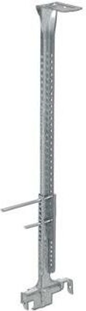 A metal suspension bracket for construction.