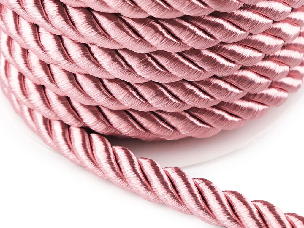 10m Atlaskordel Atlasschnur ca. 8-10 mm glänzend gedreht, Seil Kordel Schnur, Farbwahl , Farbe:rosé
