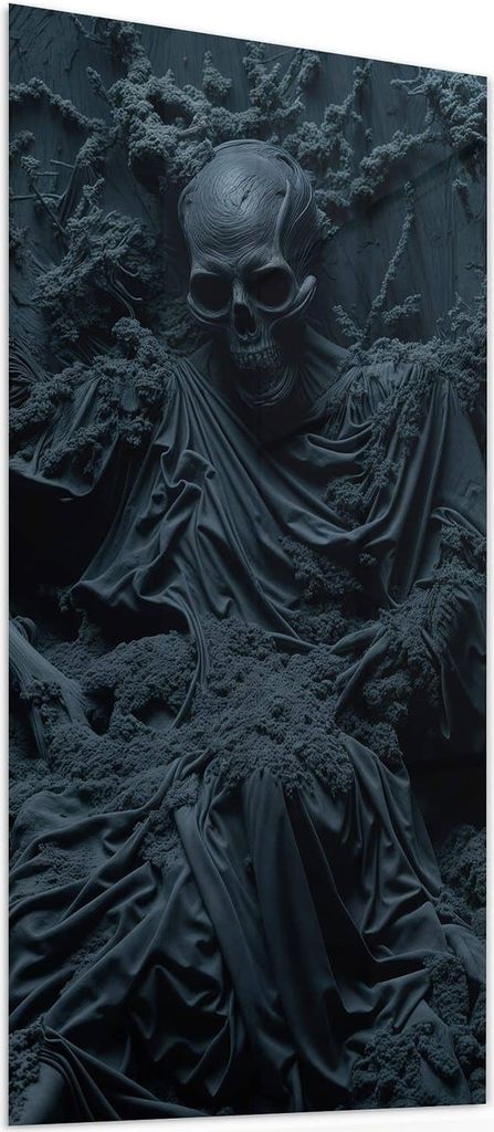 Glasbild 55x110cm in XXL für Wohnzimmer, Schlafzimmer Motiv Skeletthüter